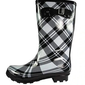 Norty Plaid MidCalf Rain Boots Size 7 New